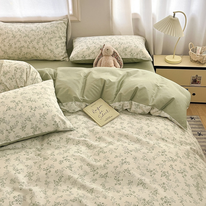 91家纺网 家纺一手货源 找家纺 瑞莱 2026新款全棉印花13070花卉系列四件套 春风里