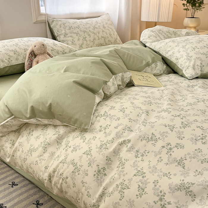 91家纺网 家纺一手货源 找家纺 瑞莱 2026新款全棉印花13070花卉系列四件套 春风里