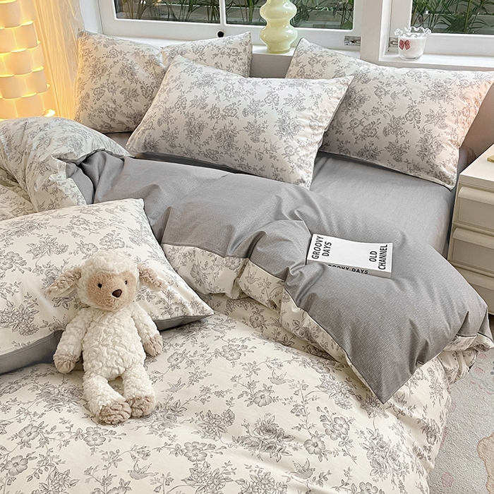 91家纺网 家纺一手货源 找家纺 瑞莱 2026新款全棉印花13070花卉系列四件套 洛莉