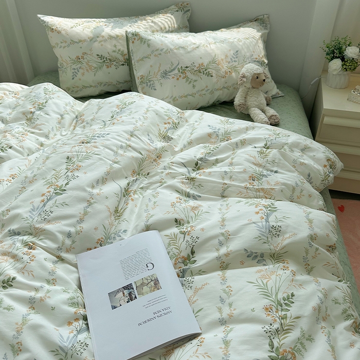 91家纺网 家纺一手货源 找家纺 瑞莱 2026新款全棉印花13070花卉系列四件套 百草集 