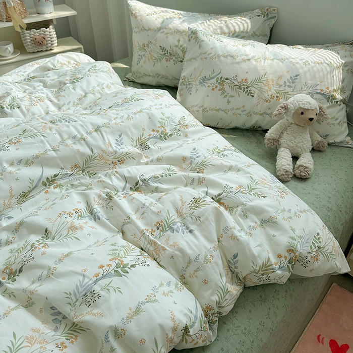 91家纺网 家纺一手货源 找家纺 瑞莱 2026新款全棉印花13070花卉系列四件套 百草集 