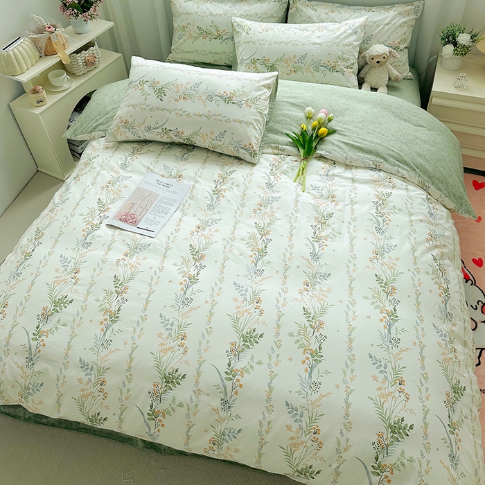 91家纺网 家纺一手货源 找家纺 瑞莱 2026新款全棉印花13070花卉系列四件套 百草集 