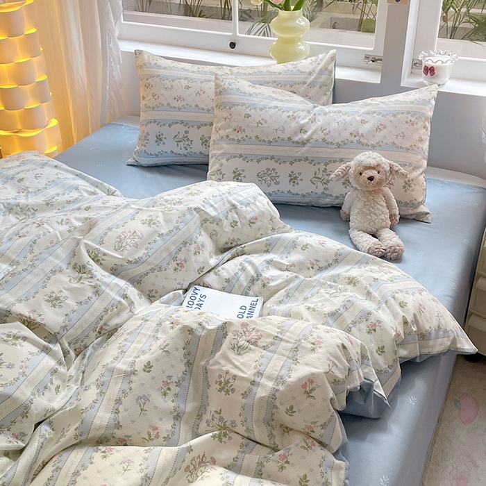 91家纺网 家纺一手货源 找家纺 瑞莱 2026新款全棉印花13070花卉系列四件套 初享时光