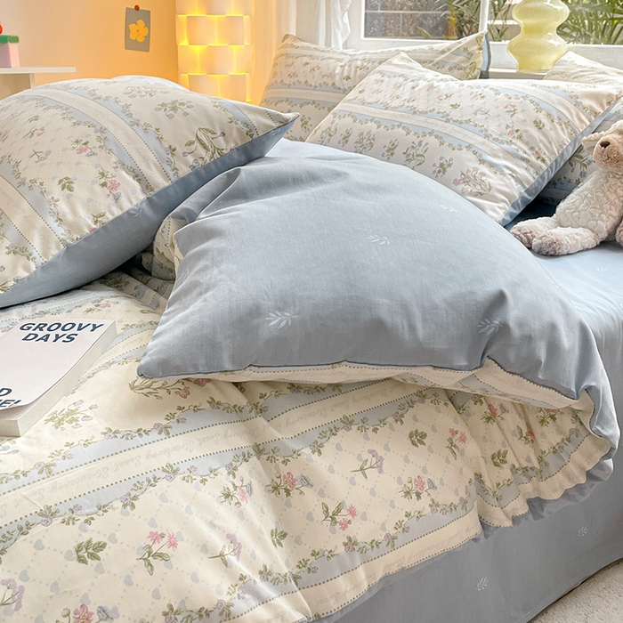 91家纺网 家纺一手货源 找家纺 瑞莱 2026新款全棉印花13070花卉系列四件套 初享时光