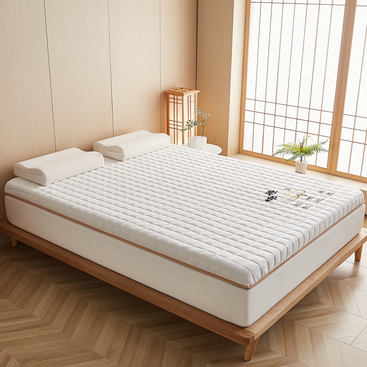 91家纺网 家纺一手货源 找家纺 月茶家纺 2026新款A类原棉新疆棉花床垫 原棉-米白