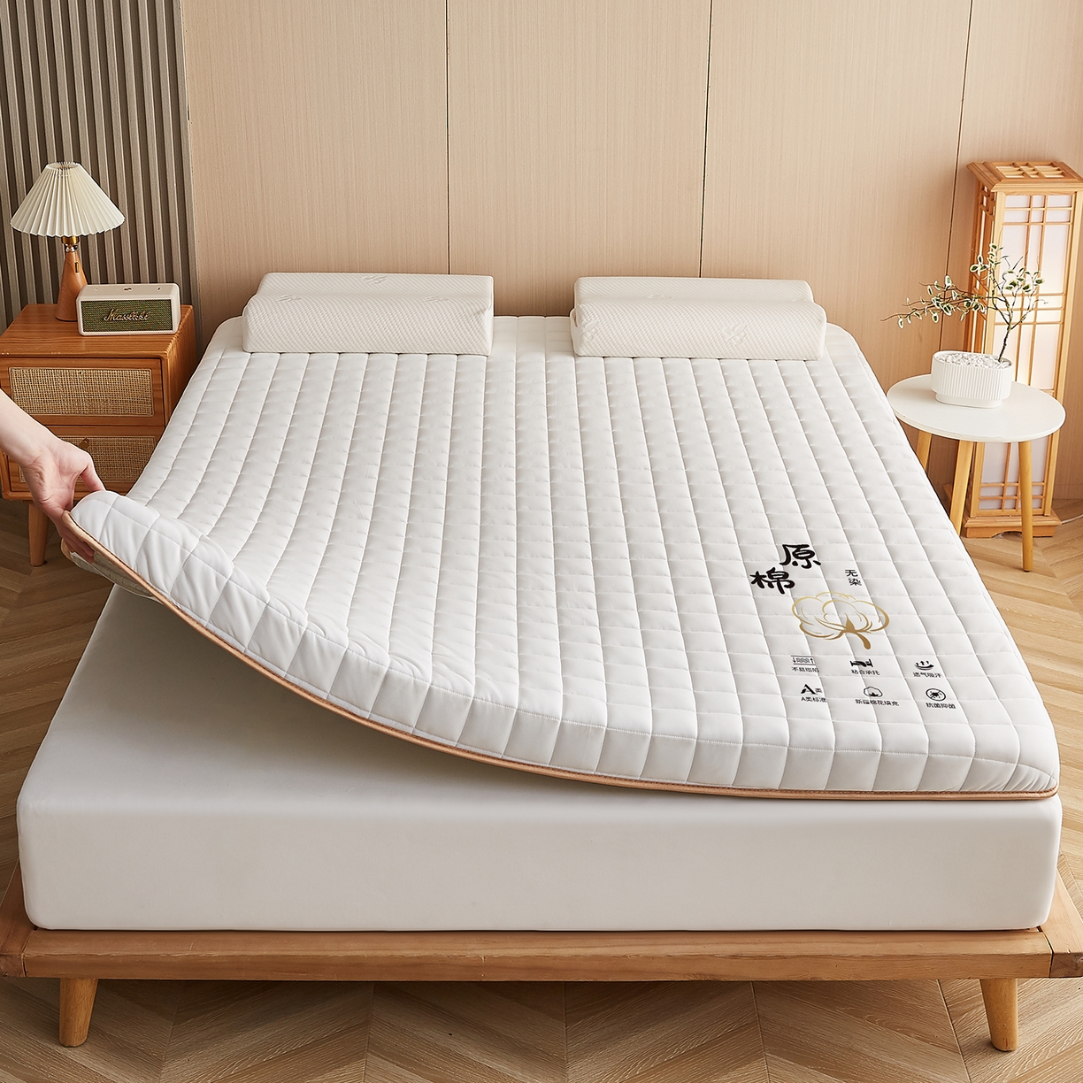 91家纺网 家纺一手货源 找家纺 （总）月茶家纺 2026新款A类原棉新疆棉花床垫