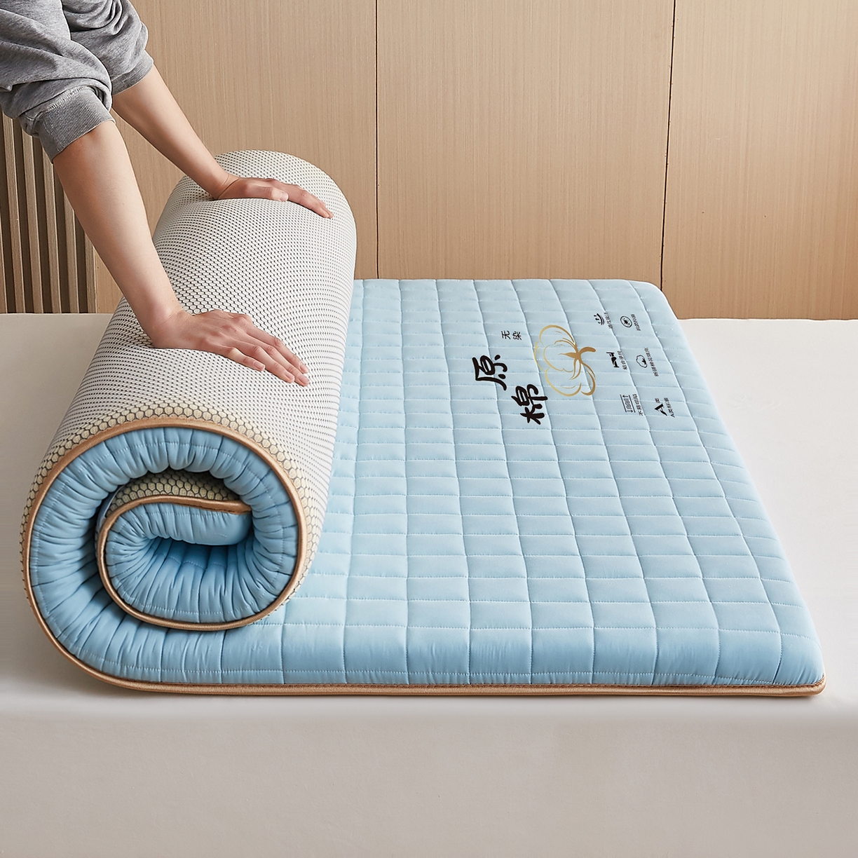 91家纺网 家纺一手货源 找家纺 （总）月茶家纺 2026新款A类原棉新疆棉花床垫