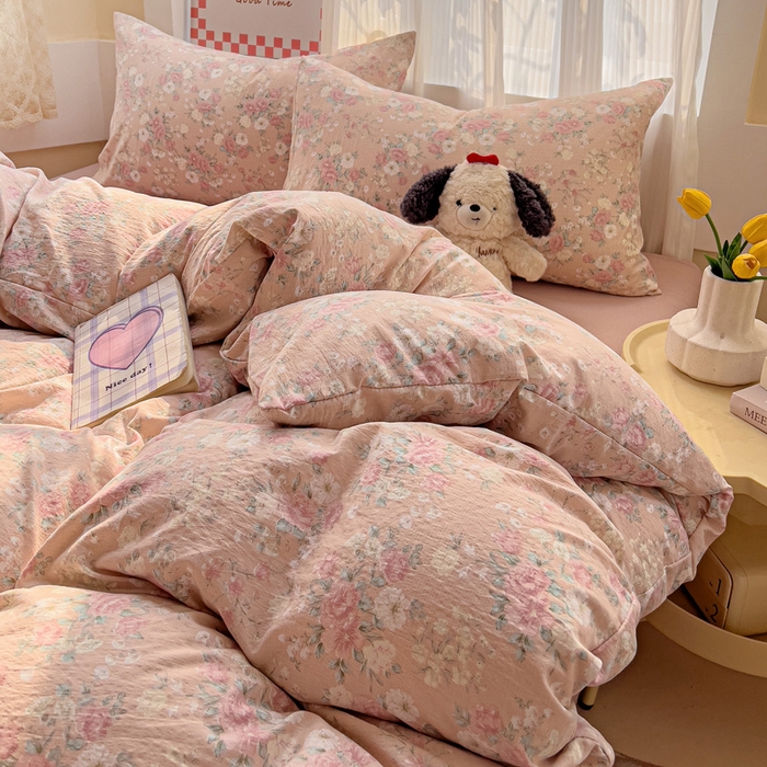 优选 2026新款加厚云感棉双层纱四件套小碎花被套床单床笠款学生三件套新款直播爆款 爱如星辰