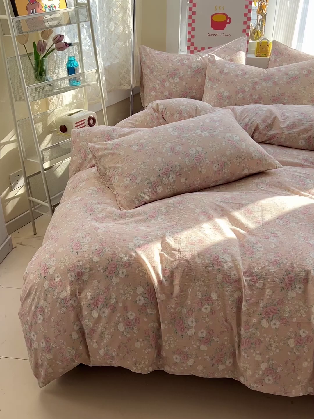 91家纺网 家纺一手货源 找家纺 优选 2026新款加厚云感棉双层纱四件套小碎花被套床单床笠款学生三件套新款直播爆款 爱如星辰