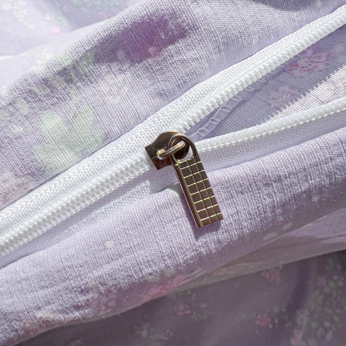 91家纺网 家纺一手货源 找家纺 优选 2026新款加厚云感棉双层纱四件套小碎花被套床单床笠款学生三件套新款直播爆款 恋如青柠香