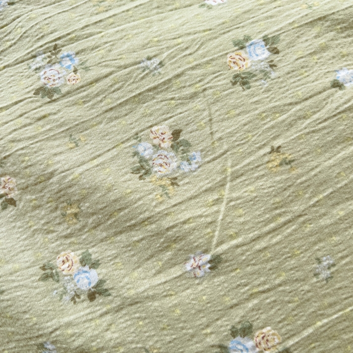 91家纺网 家纺一手货源 找家纺 优选 2026新款加厚云感棉双层纱四件套小碎花被套床单床笠款学生三件套新款直播爆款 落日暮年-绿