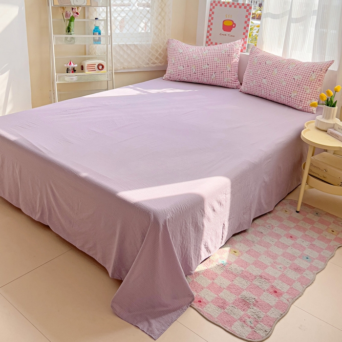 91家纺网 家纺一手货源 找家纺 优选 2026新款加厚云感棉双层纱四件套小碎花被套床单床笠款学生三件套新款直播爆款 猫猫晚宴