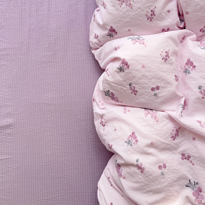 91家纺网 家纺一手货源 找家纺 优选 2026新款加厚云感棉双层纱四件套小碎花被套床单床笠款学生三件套新款直播爆款 葡萄七分甜