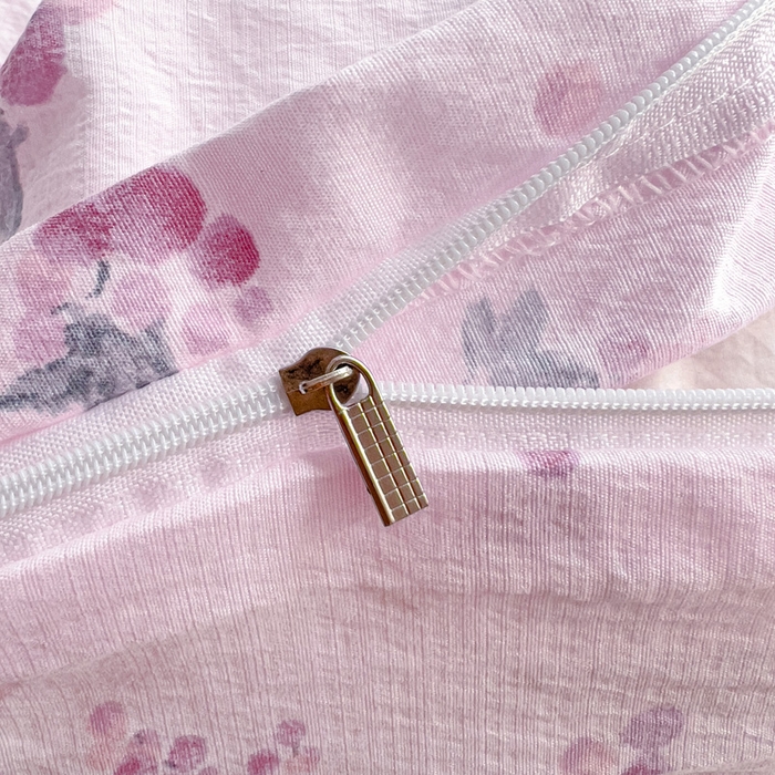 91家纺网 家纺一手货源 找家纺 优选 2026新款加厚云感棉双层纱四件套小碎花被套床单床笠款学生三件套新款直播爆款 葡萄七分甜