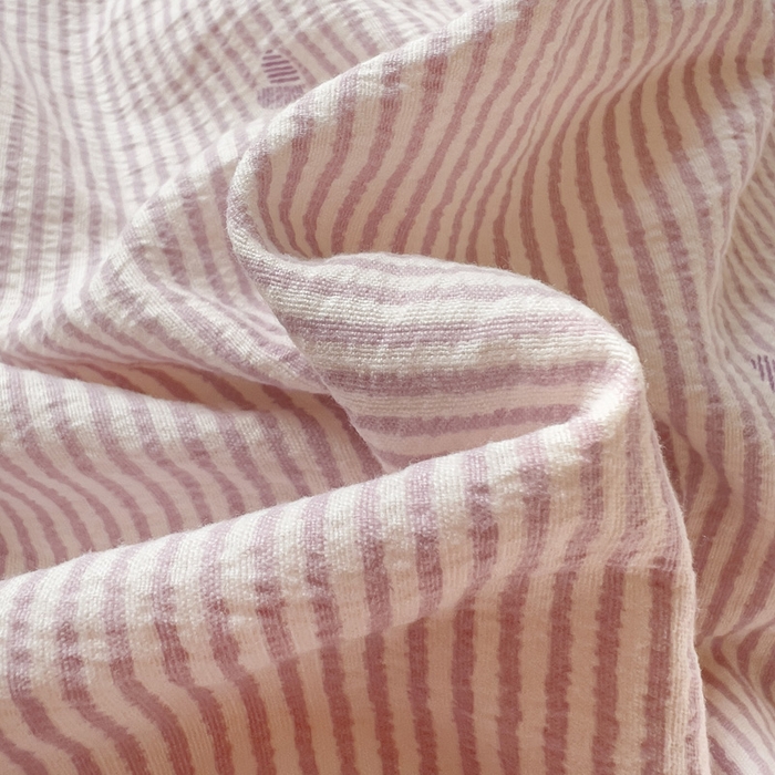 91家纺网 家纺一手货源 找家纺 优选 2026新款加厚云感棉双层纱四件套小碎花被套床单床笠款学生三件套新款直播爆款 倾心-紫