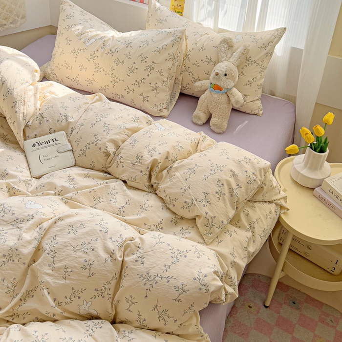 优选 2026新款加厚云感棉双层纱四件套小碎花被套床单床笠款学生三件套新款直播爆款 森田野园