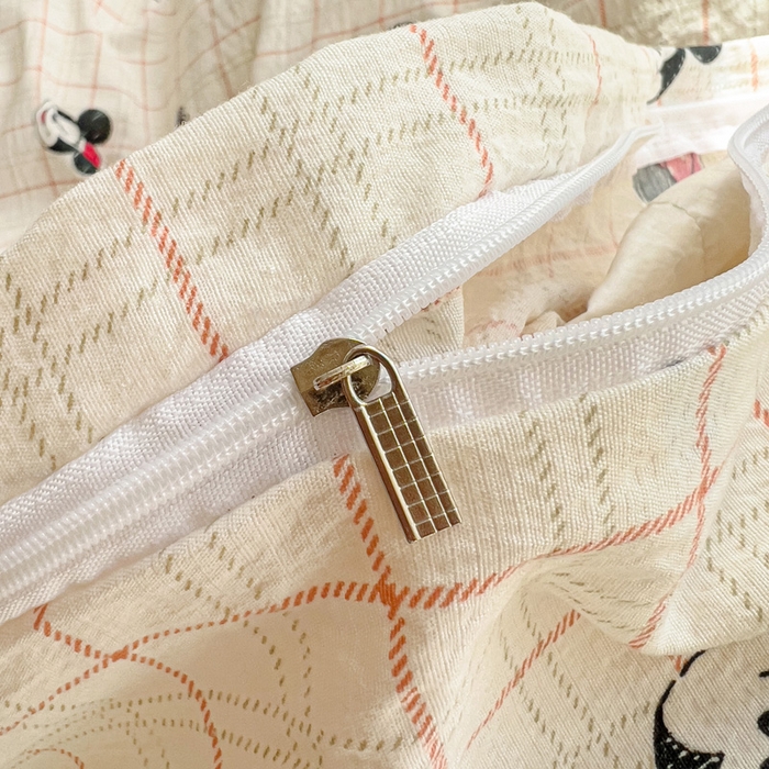 91家纺网 家纺一手货源 找家纺 优选 2026新款加厚云感棉双层纱四件套小碎花被套床单床笠款学生三件套新款直播爆款 微甜米奇