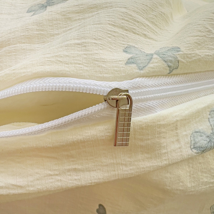 91家纺网 家纺一手货源 找家纺 优选 2026新款加厚云感棉双层纱四件套小碎花被套床单床笠款学生三件套新款直播爆款 相思-蓝