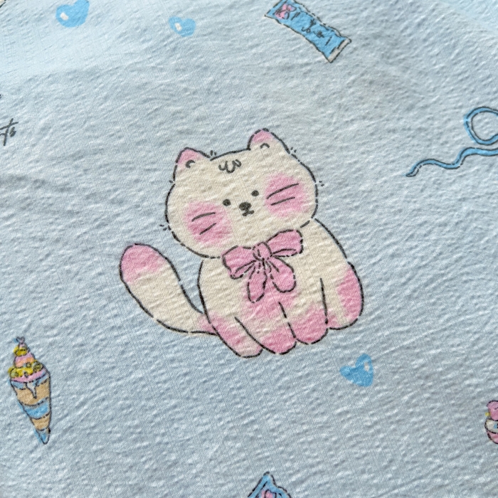 91家纺网 家纺一手货源 找家纺 优选 2026新款加厚云感棉双层纱四件套小碎花被套床单床笠款学生三件套新款直播爆款 小猫时光-蓝