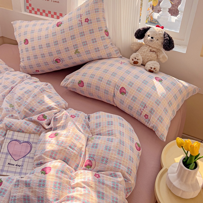 91家纺网 家纺一手货源 找家纺 （总）优选良品 2026新款加厚云感棉双层纱四件套小碎花被套床单床笠款学生三件套新款直播爆款