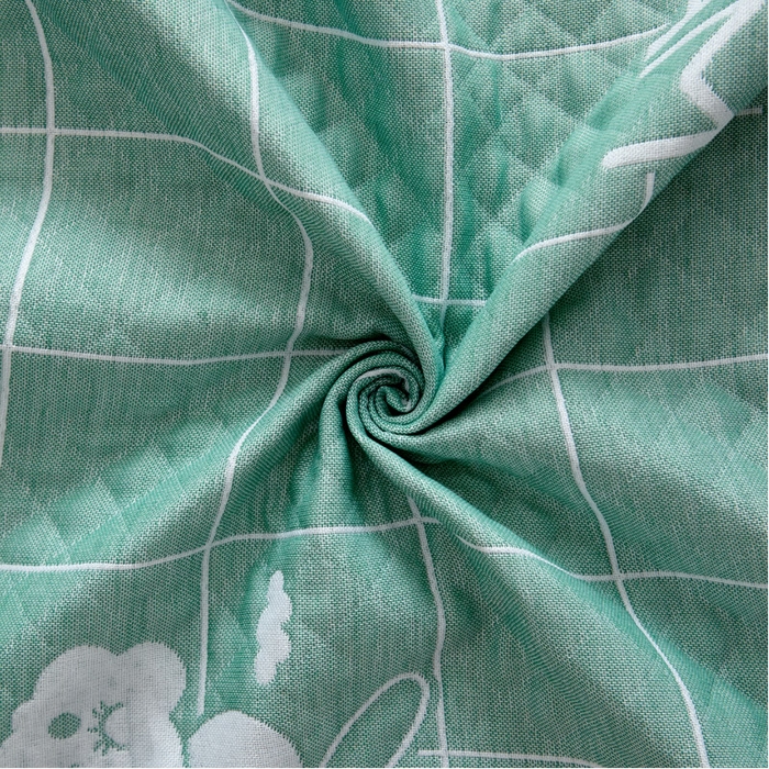 91家纺网 家纺一手货源 找家纺 朴尔家纺-毛巾被 2026新款AB版蜂窝提花锁边立体枕巾 可爱云-绿