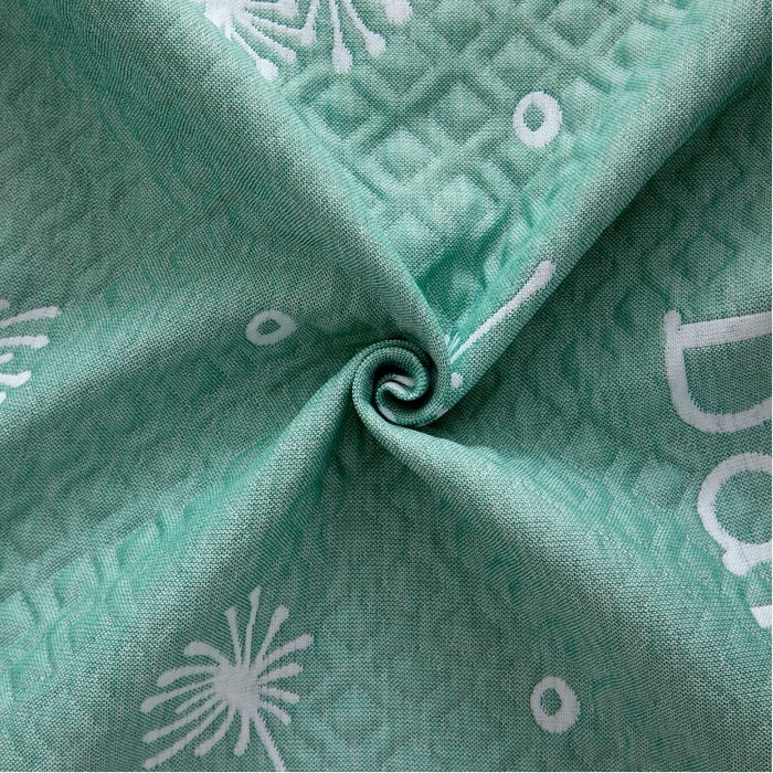 91家纺网 家纺一手货源 找家纺 朴尔家纺-毛巾被 2026新款AB版蜂窝提花锁边立体枕巾 蒲公英飞-绿