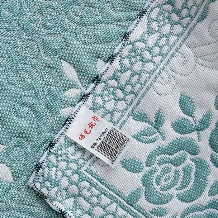 91家纺网 家纺一手货源 找家纺 朴尔家纺-毛巾被 2026新款AB版蜂窝提花锁边立体枕巾 手捧蔷薇-绿