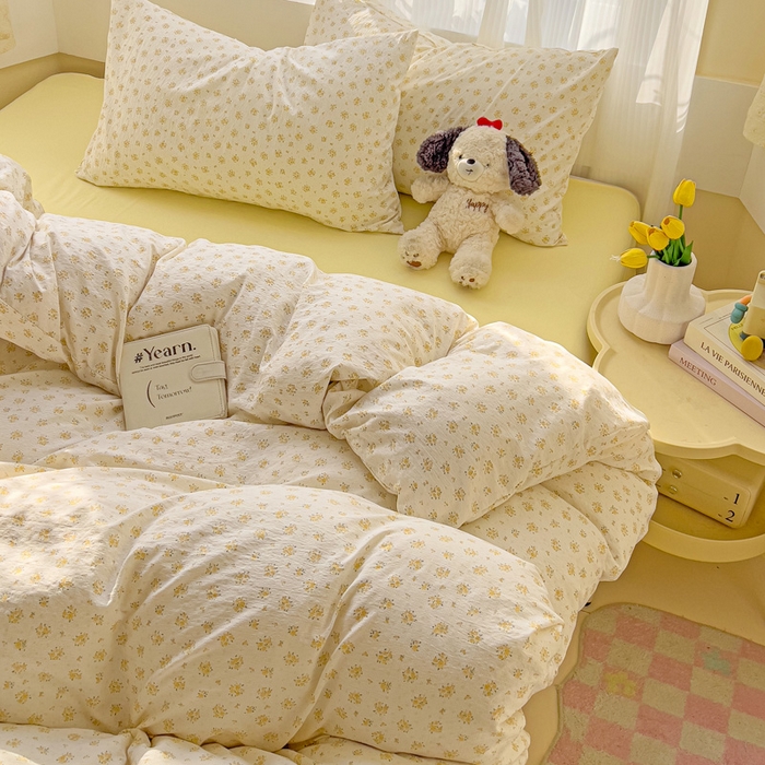 91家纺网 家纺一手货源 找家纺 （总）优选良品 2026新款加厚云感棉双层纱四件套小碎花被套床单床笠款学生三件套新款直播爆款