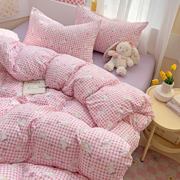 91家纺网 家纺一手货源 找家纺 （总）优选良品 2026新款加厚云感棉双层纱四件套小碎花被套床单床笠款学生三件套新款直播爆款