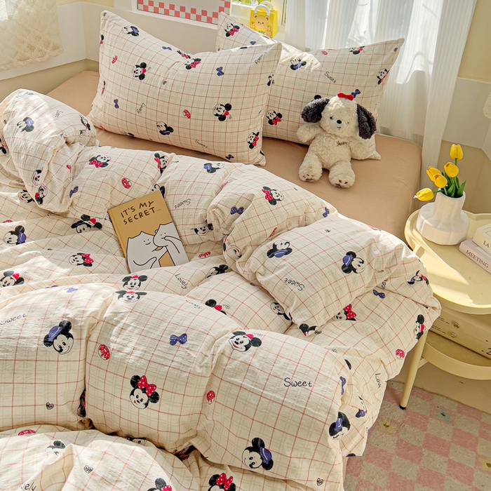 91家纺网 家纺一手货源 找家纺 （总）优选良品 2026新款加厚云感棉双层纱四件套小碎花被套床单床笠款学生三件套新款直播爆款