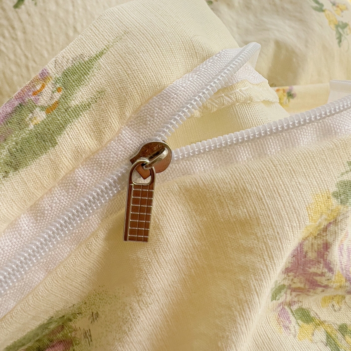 91家纺网 家纺一手货源 找家纺 优选良品 2026新款加厚云感棉双层纱四件套小碎花被套床单床笠款学生三件套新款直播爆款 兔子的欢喜