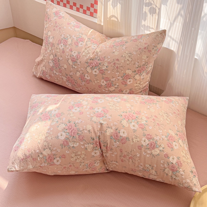 91家纺网 家纺一手货源 找家纺 优选良品 2026新款加厚云感棉双层纱四件套小碎花被套床单床笠款学生三件套新款直播爆款 爱如星辰