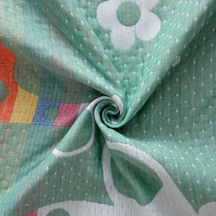 91家纺网 家纺一手货源 找家纺 朴尔家纺-毛巾被 2026新款AB版蜂窝提花锁边立体枕巾 阳光鹿-绿