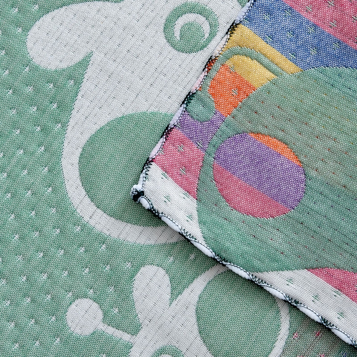 91家纺网 家纺一手货源 找家纺 朴尔家纺-毛巾被 2026新款AB版蜂窝提花锁边立体枕巾 阳光鹿-绿