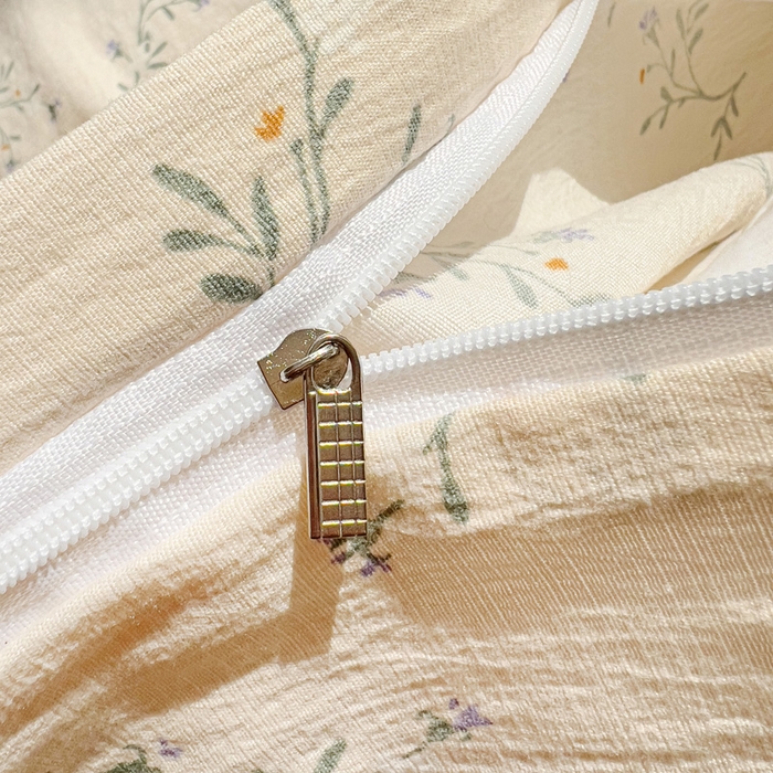 91家纺网 家纺一手货源 找家纺 优选良品 2026新款加厚云感棉双层纱四件套小碎花被套床单床笠款学生三件套新款直播爆款 森田野园