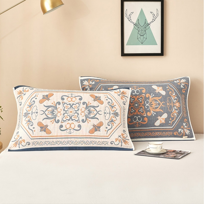 91家纺网 家纺一手货源 找家纺 朴尔家纺-毛巾被 2026新款全棉纯棉四层纱布休闲枕巾单枕巾枕巾单件 皇室贵族-米白