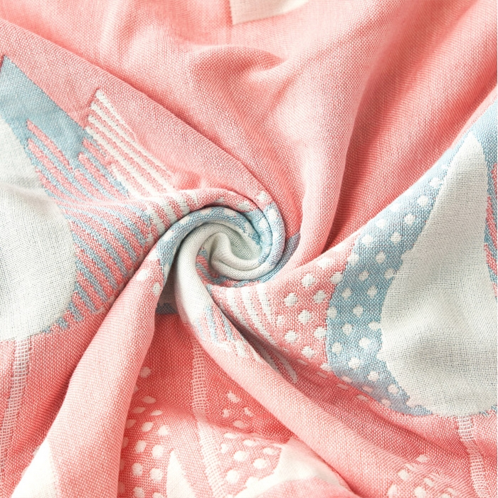 91家纺网 家纺一手货源 找家纺 朴尔家纺-毛巾被 2026新款全棉纯棉四层纱布休闲枕巾单枕巾枕巾单件 罗曼蒂克-粉