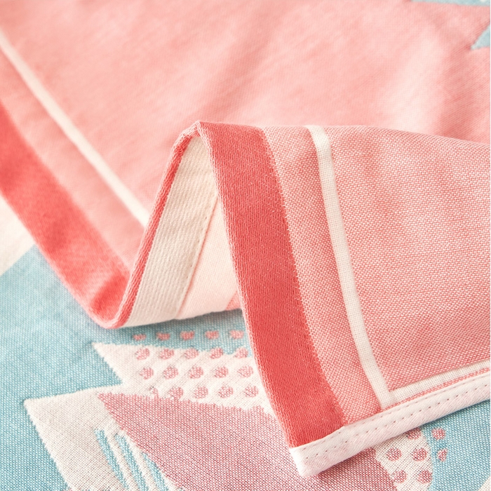 91家纺网 家纺一手货源 找家纺 朴尔家纺-毛巾被 2026新款全棉纯棉四层纱布休闲枕巾单枕巾枕巾单件 罗曼蒂克-粉