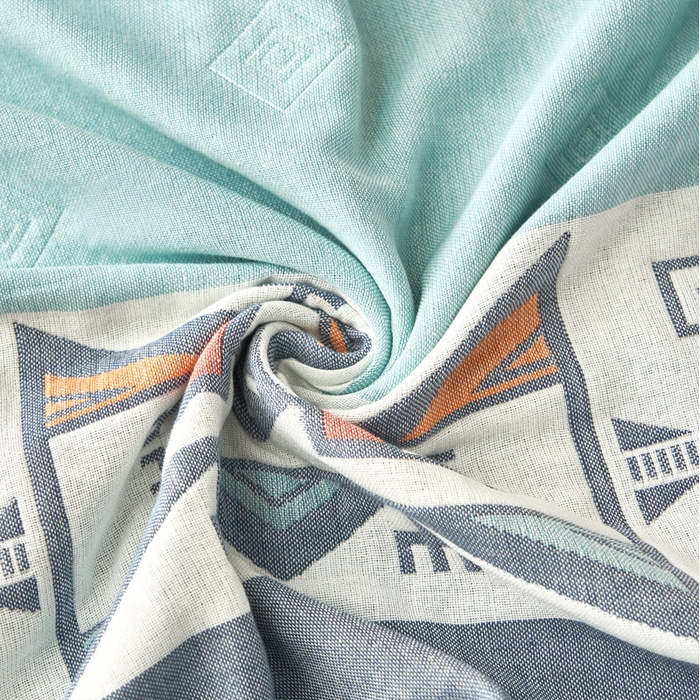 91家纺网 家纺一手货源 找家纺 朴尔家纺-毛巾被 2026新款全棉纯棉四层纱布休闲枕巾单枕巾枕巾单件 欧典风情-蓝