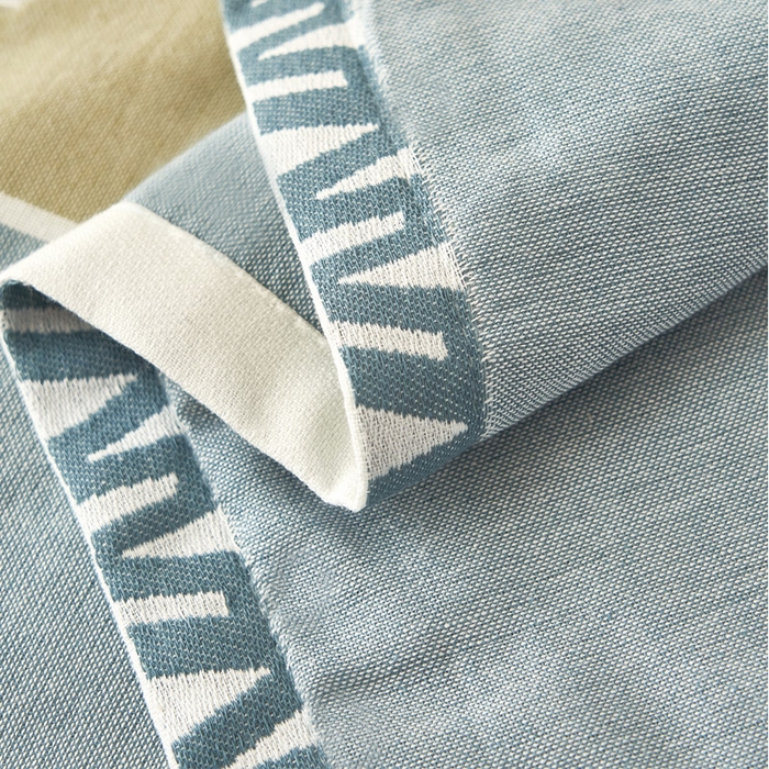 91家纺网 家纺一手货源 找家纺 朴尔家纺-毛巾被 2026新款全棉纯棉四层纱布休闲枕巾单枕巾枕巾单件 热爱生活-绿