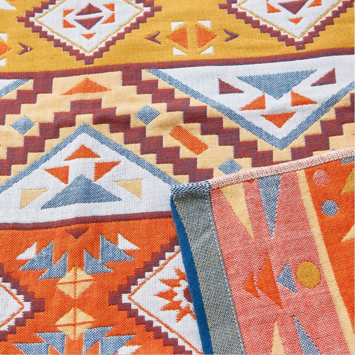 91家纺网 家纺一手货源 找家纺 朴尔家纺-毛巾被 2026新款全棉纯棉多彩四层纱布枕巾单枕巾枕巾单件 几何幻想