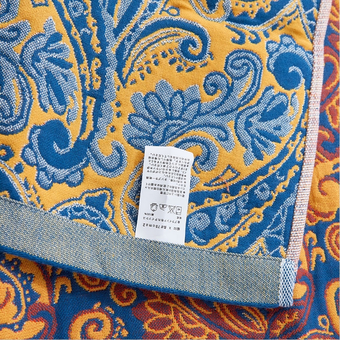 91家纺网 家纺一手货源 找家纺 朴尔家纺-毛巾被 2026新款全棉纯棉多彩四层纱布枕巾单枕巾枕巾单件 孔雀翎-红