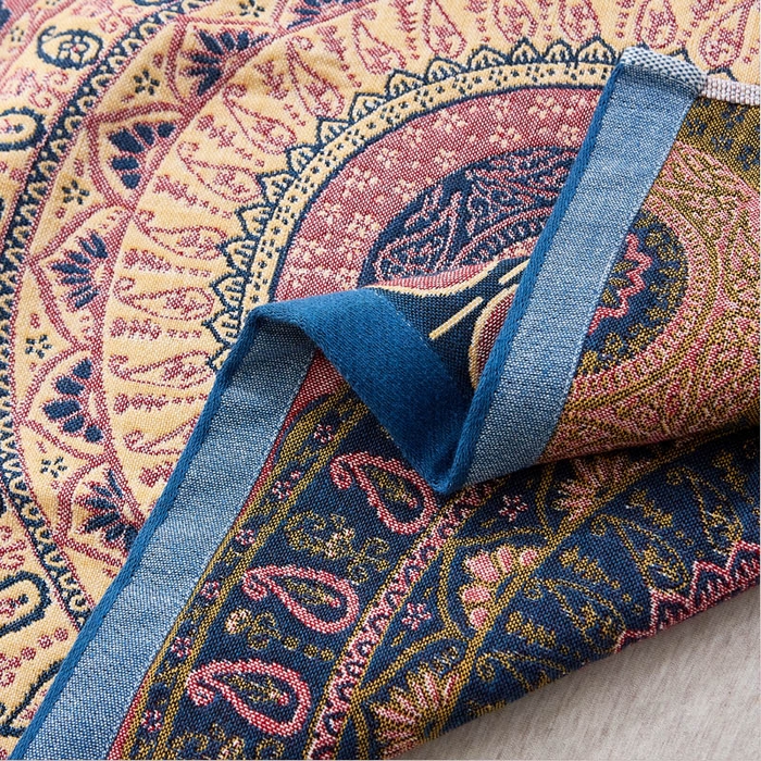 91家纺网 家纺一手货源 找家纺 朴尔家纺-毛巾被 2026新款全棉纯棉多彩四层纱布枕巾单枕巾枕巾单件 圈点幻想