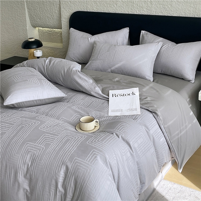 91家纺网 家纺一手货源 找家纺 （总）琪格格纺织 2026新款60s精梳全棉纯棉厚织贡缎提花四件套 A类全棉立体浮雕床品