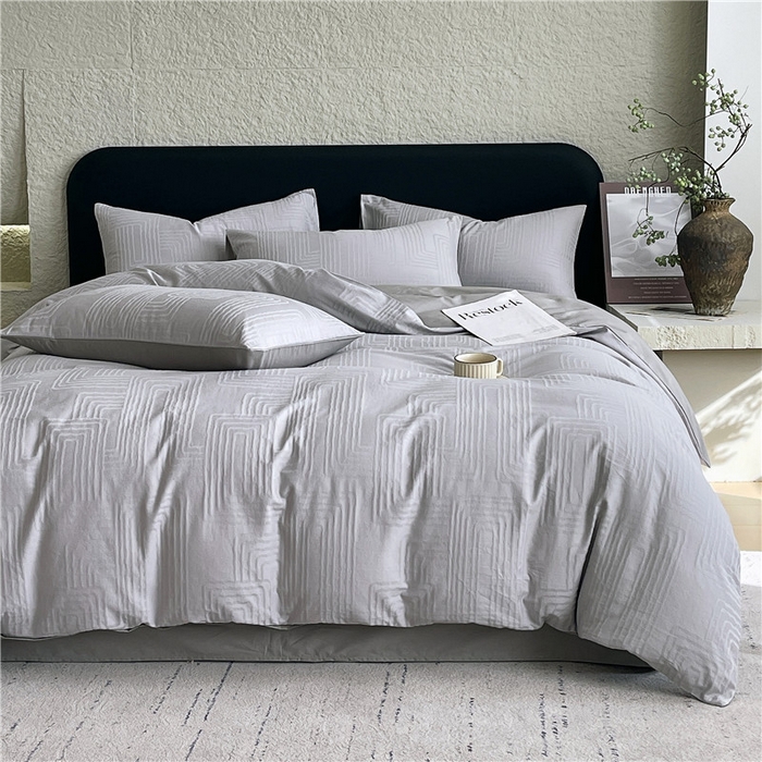 91家纺网 家纺一手货源 找家纺 （总）琪格格纺织 2026新款60s精梳全棉纯棉厚织贡缎提花四件套 A类全棉立体浮雕床品