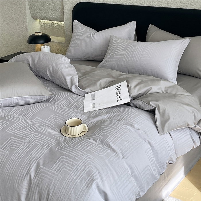 91家纺网 家纺一手货源 找家纺 （总）琪格格纺织 2026新款60s精梳全棉纯棉厚织贡缎提花四件套 A类全棉立体浮雕床品