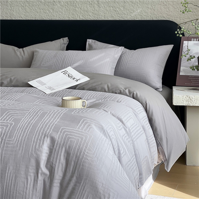 91家纺网 家纺一手货源 找家纺 （总）琪格格纺织 2026新款60s精梳全棉纯棉厚织贡缎提花四件套 A类全棉立体浮雕床品