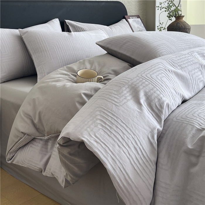 91家纺网 家纺一手货源 找家纺 （总）琪格格纺织 2026新款60s精梳全棉纯棉厚织贡缎提花四件套 A类全棉立体浮雕床品