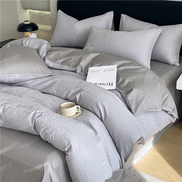 91家纺网 家纺一手货源 找家纺 （总）琪格格纺织 2026新款60s精梳全棉纯棉厚织贡缎提花四件套 A类全棉立体浮雕床品