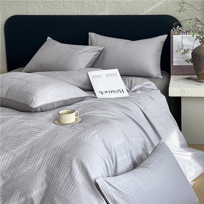 91家纺网 家纺一手货源 找家纺 （总）琪格格纺织 2026新款60s精梳全棉纯棉厚织贡缎提花四件套 A类全棉立体浮雕床品